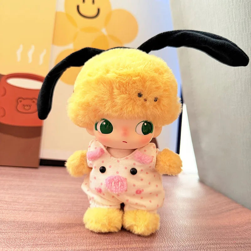 DIMOO WORLD Doll Box Pendulum Accessories Doll Clothes Baby Clothes Pink Pig Yellow Duck Set 15/17cm Labubu Doll Clothes