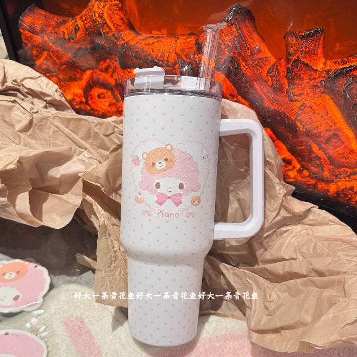 Genuine Sanrio My Melody Thermos Cup Cartoon Cute High-Capacity 1200ml Stainless Steel Thermos Water Cup Girl Gifts