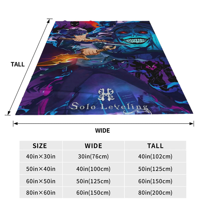 Solo S-ung Jin-woo Leveling Flannel Blanket Anime Novelty Throw Blankets for Home Hotel Sofa  200x150cm Quilt
