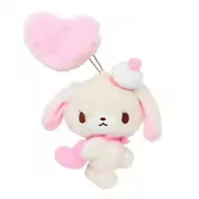 NEW Sugarbunnies Mascot Plush Keychain Shirousa Kurousa With Heart Cute Keychains Chain Keyring Keyholder Bag Pendant Toy Doll