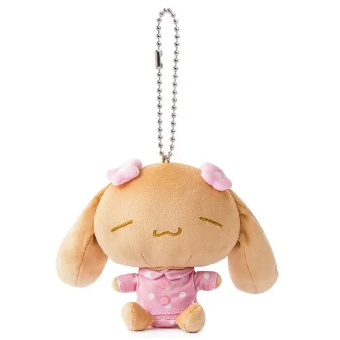 Pajamas Mocha Dog Plush Toys Kawaii Cute Bag Keychains Keyring Ball Chain Stuffed Animals Kids Toys for Girls Birthday Gift
