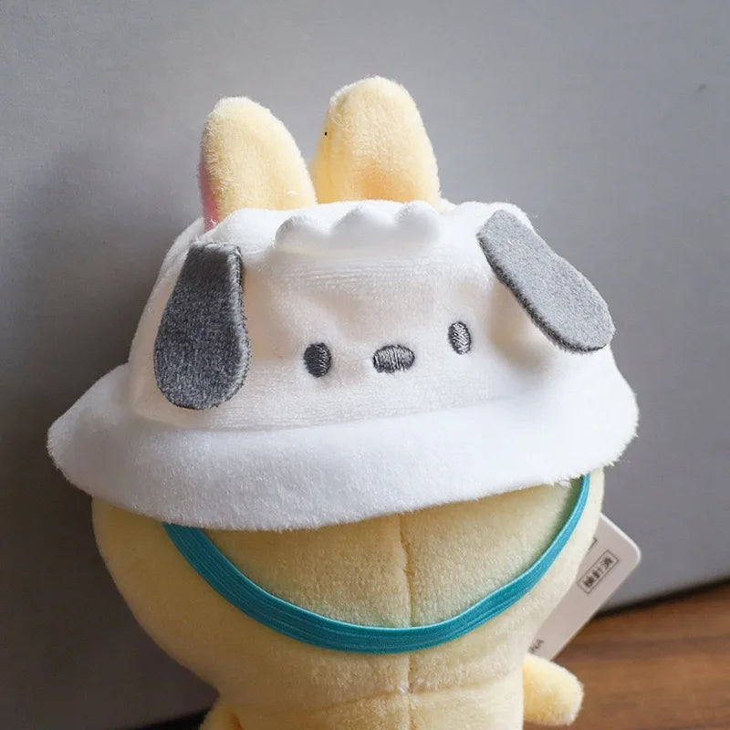 For Labubus doll Outfit Accessories Sanrios Hello Kitty Kuromi Cinnamoroll Melody Doll Hat mini bag Cute Doll Backpack Bag Set