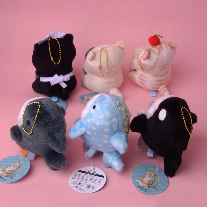 Newest Japanese Cute Mofusand Shark Cat Plush Toys Kawaii Keychain Cartoon Backpack Small Pendant Decoration Boys Holiday Gifts