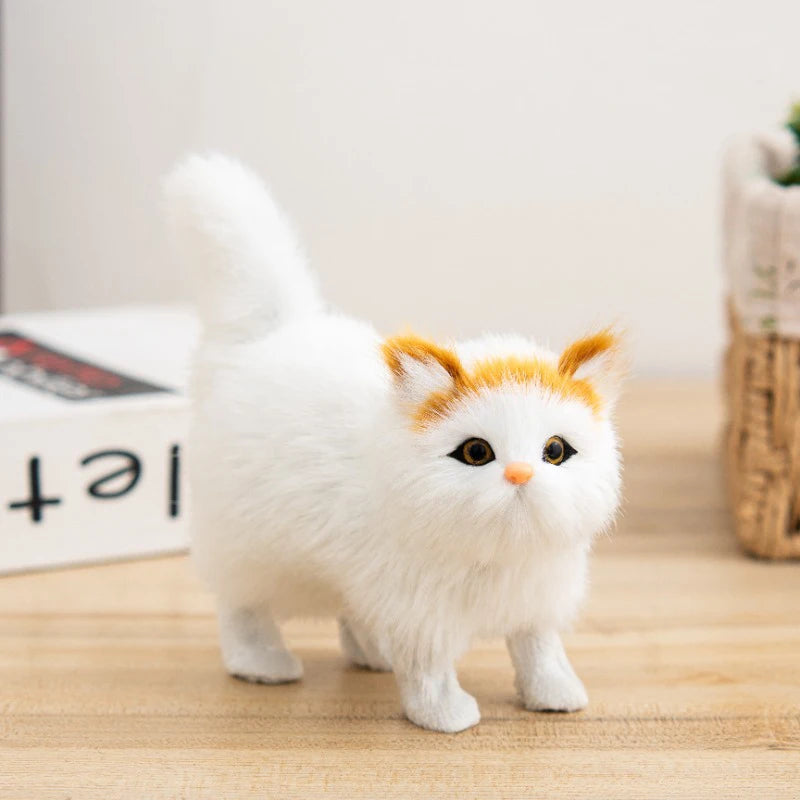 1PC Soft Stuffed Kitten Model Simulation Cat Plush Toys Fake Cat Realist Animals For Kids Girls Birthday Valentine's Day Gift
