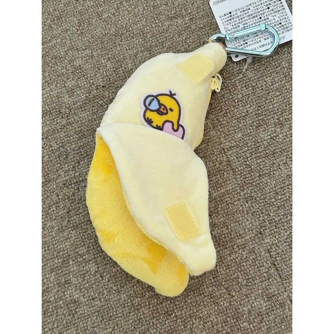 Rilakkuma Kiiroitori Chick Banana Plush Pencil Case Kawaii Student Keychain Cosmetic Organizer School Stationery Children Gifts