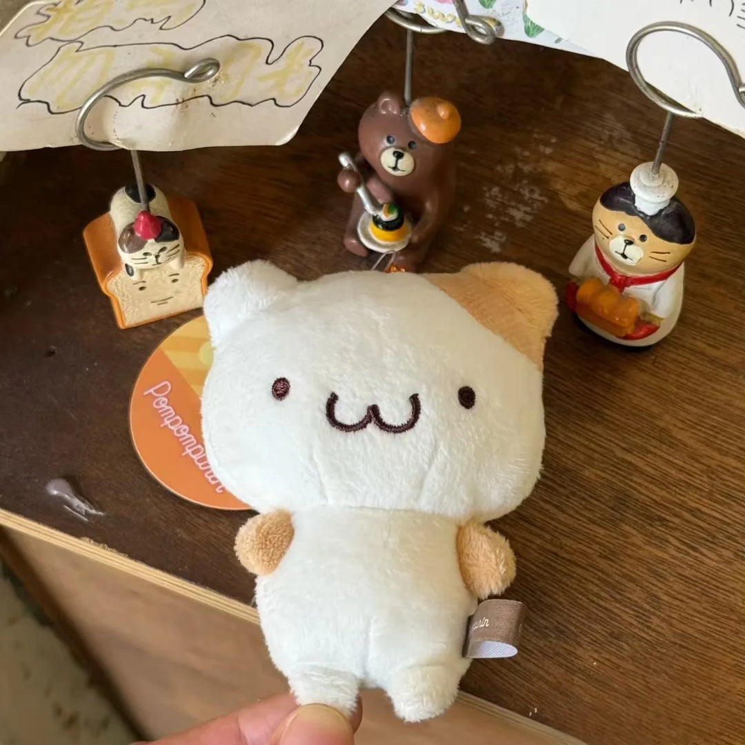 NEW Sanrio Masyumaro Fluffy Fuwa Nyanko Muffin Cat Pompompurin Plush Keychain Anime Cartoon Doll Toy Bag Pendant Toy Girly Gifts