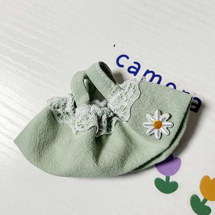 Cute Mini Plush Doll'S Fresh & Chic Sleeveless Dress 15/17cm Labubu I II III Idol Dolls Accessories For Sitting Party Clothing