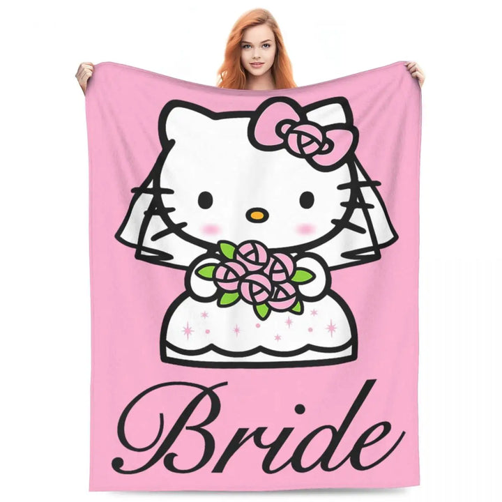 Hello Kitty Zodiac Aquarius Fuzzy Blankets Customized Throw Blanket for Home Hotel Sofa 200x150cm Bedspreads