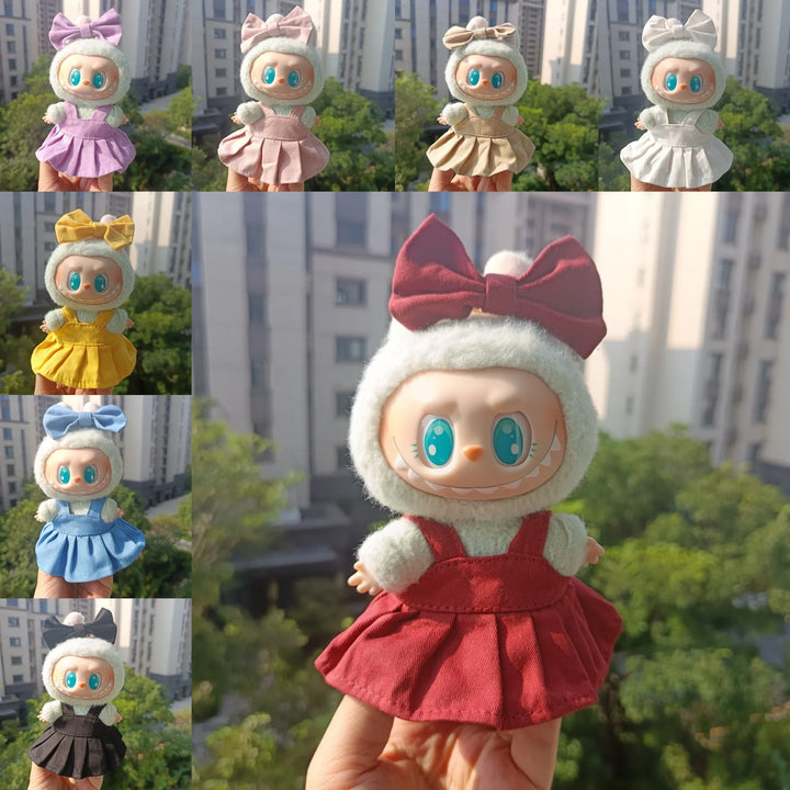 Clothes For Labubu Dolls 15/17Cm For LABUBU Sitting Party 1St 2Nd 3Rd Gen Skirt Apparel Accessories