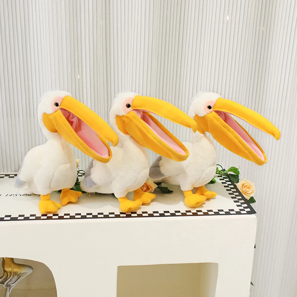 Cartoon Pelican Plush Toys Realistic White Pelican Stuffed Bird Animal Soft Dolls Promotional Cheap Christmas Birthday Gifts