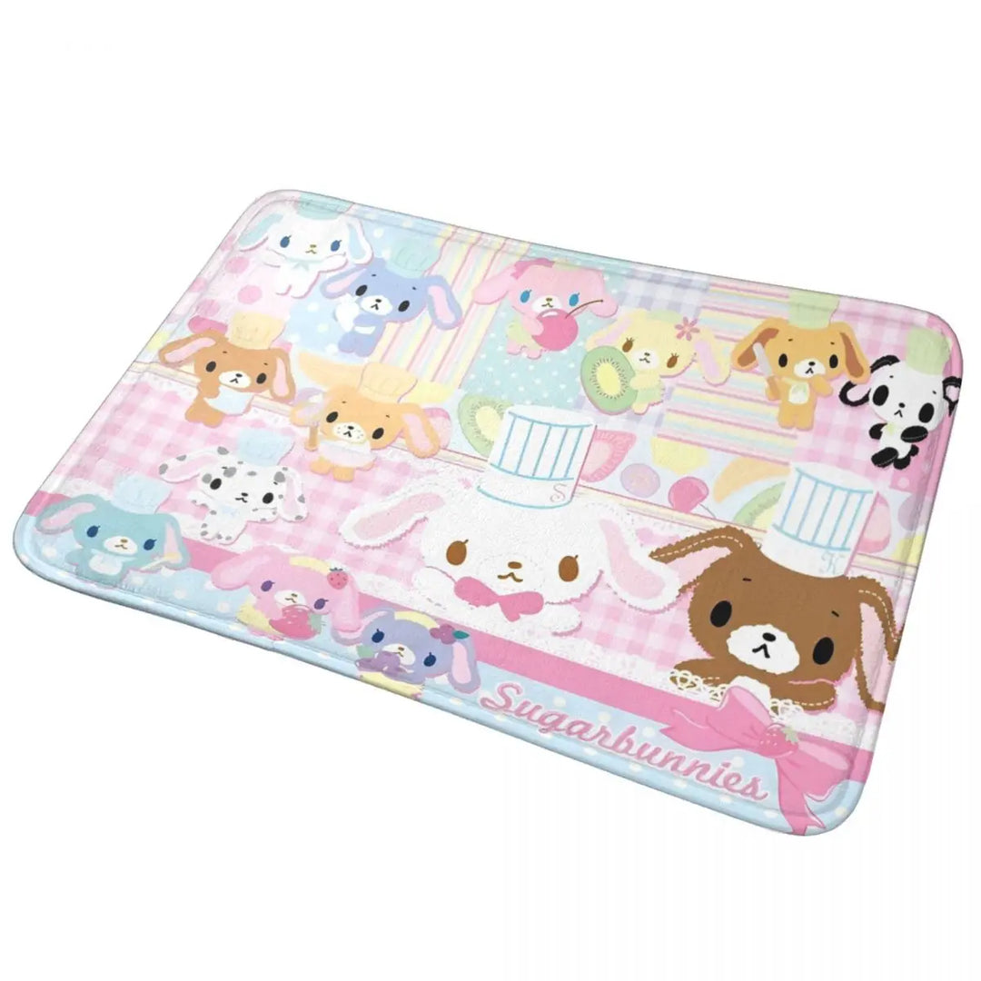 Cute Sugarbunnies Memory Foam Bathroom Rugs Ultra Soft Non-Slip Sugar Rabbit Carpet Bath Mat Water Absorbent for Shower