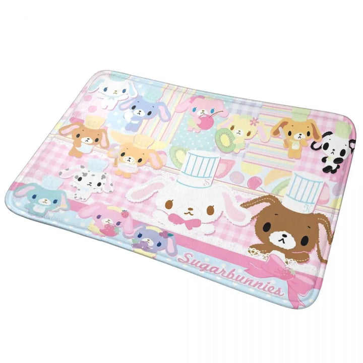 Cute Sugarbunnies Memory Foam Bathroom Rugs Ultra Soft Non-Slip Sugar Rabbit Carpet Bath Mat Water Absorbent for Shower