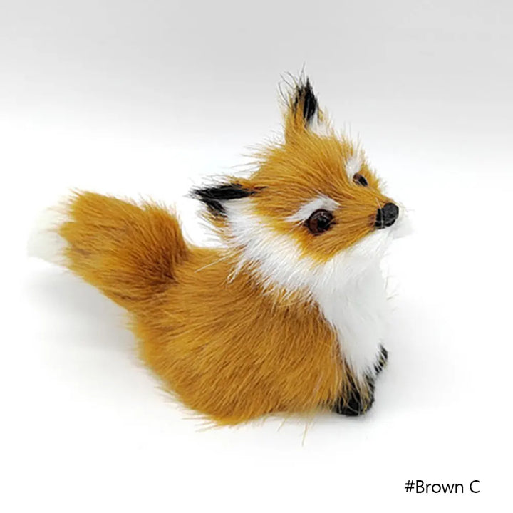 Cute Imitation Fox Ornaments Simulation Mini Squatting Squirrel Model Children Birthday Gifts Home Decor Plush Figures Craft