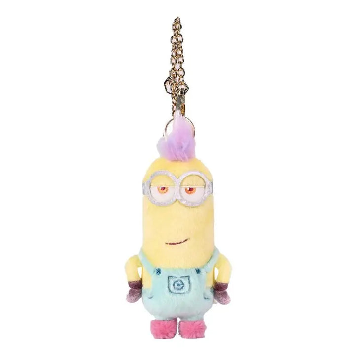 Kawaii Minions Stewart Plush Toys Keychain Cartoon Tim Bear Soft Stuffed Doll Backpack Pendant Girl Boy Birthday Creative Gifts