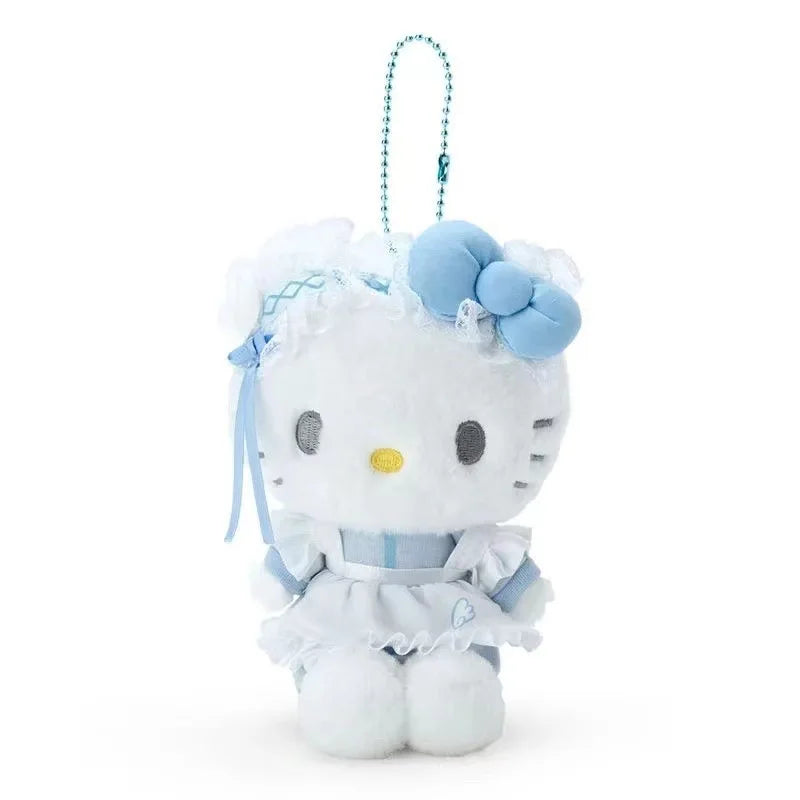Kawaii Sanrio Kuromi Cinnamoroll Plush Toys Keychain Angel Maid's Uniforms Hello Kitty Backpack Pendant Girl Gifts Accessories