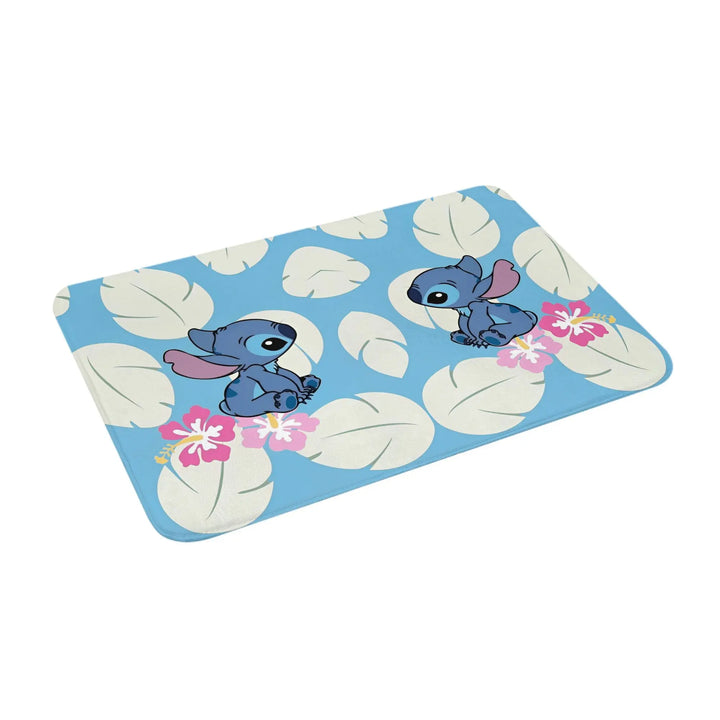 Cartoon Stitch and Angel Bathroom Rugs Mat Extra Soft and Absorbent  Bath Rugs Mats Carpet Non-Slip for Shower Tub