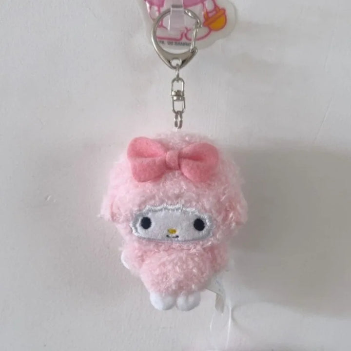 8CM Sanrios My Sweet Piano Plush Keychain my melody Backpack Pendant  Kawaii mini Piano Sheep Bag Pendant  Decoration Girl Gift