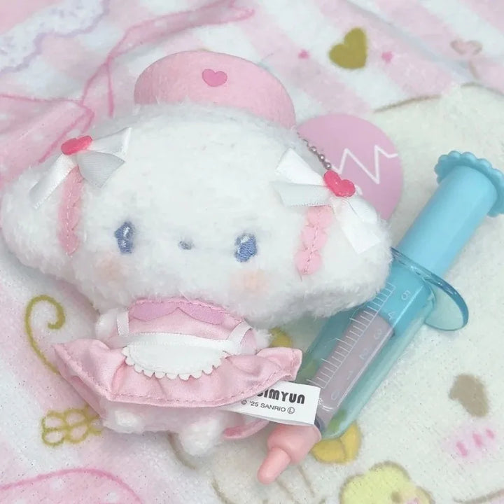 kawaii Sanrios Cogimyun Plush Toy Hello Kitty KeyChain cute bow Soft Stuffed Toy accessories bag pendant Plush pendant girl Gift