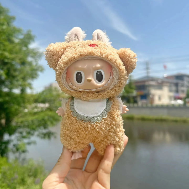 17cm Cute Mini Plush Doll'S Clothes Outfit Hoodie Big Goose Dinosaur Bee Shark Deer Korea Kpop Exo Labubu Idol Dolls Clothing