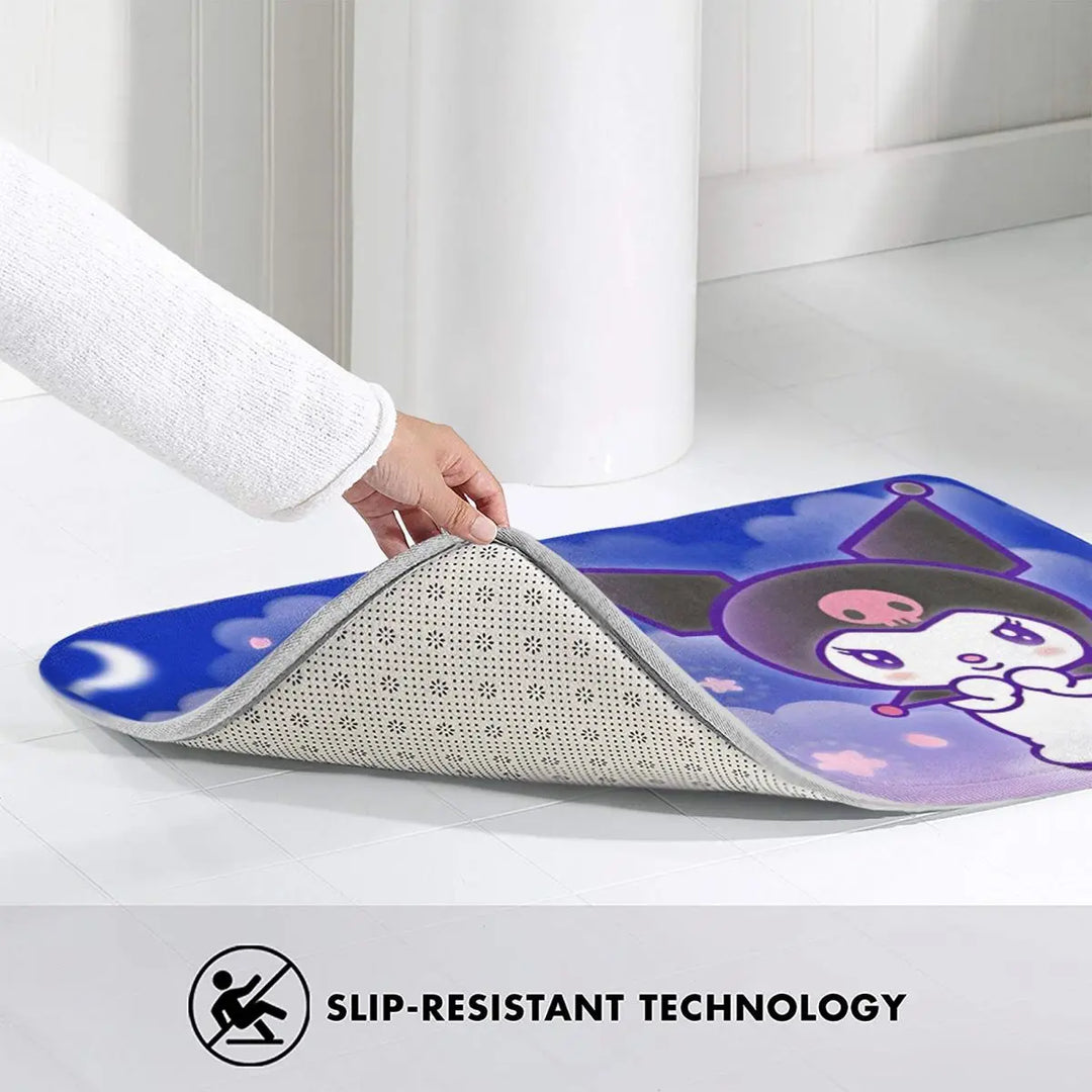 Cartoon Kuromi Bathroom Rugs Mat Quick Dry Bath Rugs Mats Carpet Non-Slip for Shower Tub