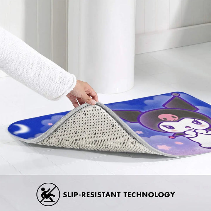 Cartoon Kuromi Bathroom Rugs Mat Quick Dry Bath Rugs Mats Carpet Non-Slip for Shower Tub