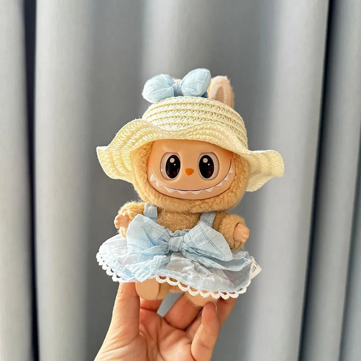 17cm Labubu Idol Dolls Plush Doll'S Strawberry Skirt Cute Clothing Hoodie No Doll Outfit Accessories Korea Kpop Exo Girls Gift