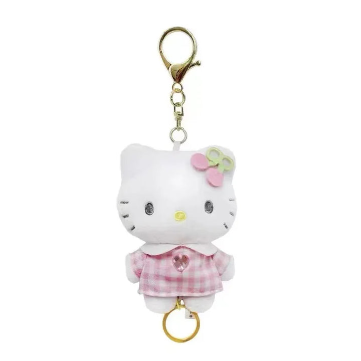 Sanrio Hello Kitty Angel Nurse Plush Toys Kawaii Telescopic Keychain Backpack Pendant Accessories Girls Festival Theme Gifts