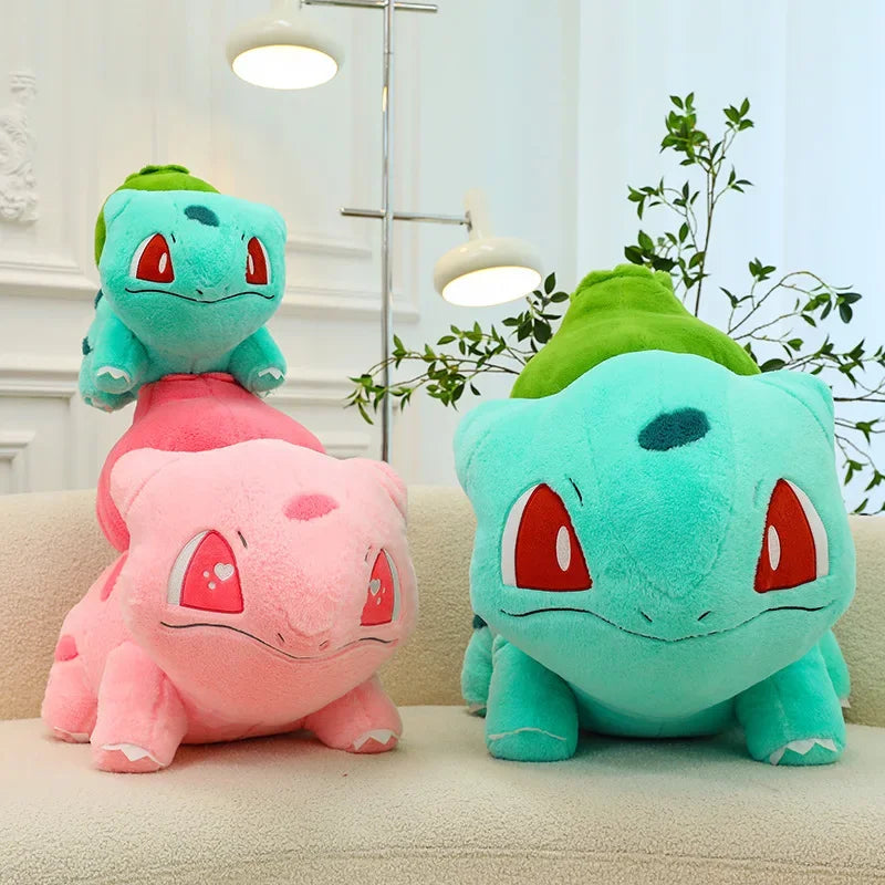 30/90cm Bulbasaur Huge Pokemon Anime Plush Toy Big Pokémon Plushie Kawaii Semi-finished Leather Holster Pillow Gift for Children