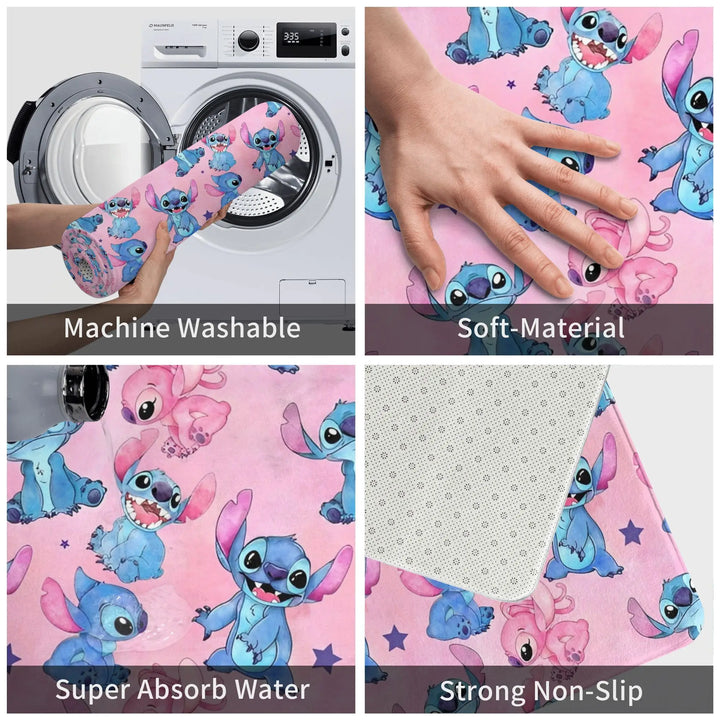 Lilo And Stitch Cartoon Memory Foam Bathroom Rugs Ultra Soft Non-Slip  Carpet Bath Mat Water Absorbent for Entrance