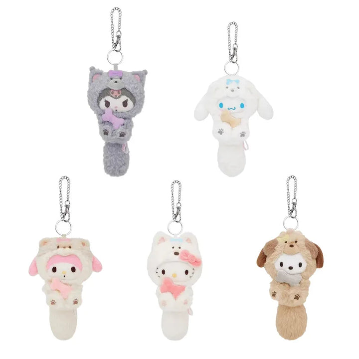 Kawaii Sanrio Kuromi My Melody Plush Toys Keychain Cartoon Pachacco Hello Kitty Backpack Pendant Decoration Friend Birthday Gift