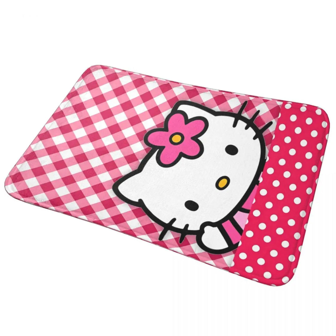 Hello Kitty Punk Music Memory Foam Bath Mat Rug Non-Slip Quick Dry Bathroom Floor Rugs Carpet For Bath Entrance Door Doormat
