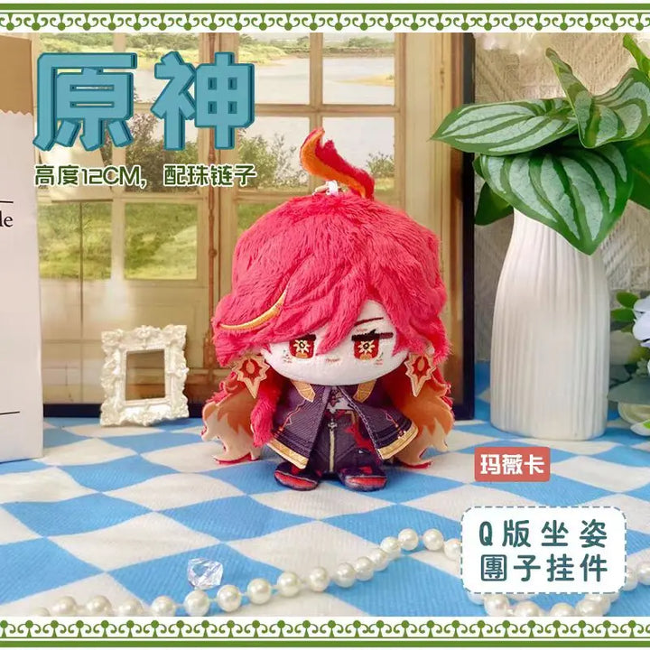 Genshin Impact Plush Doll Baizhu Kazuha Kaveh Al Haitham Dottore Pendant Keychain Anime Cosplay Cute Soft Stuffed Toy Kids Gift