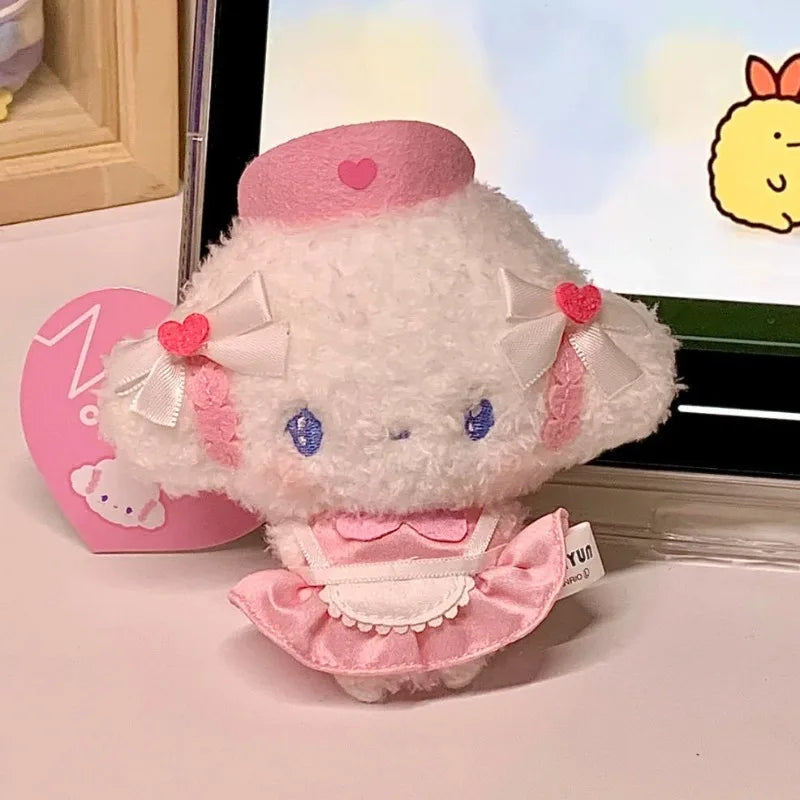 kawaii Sanrios Cogimyun Plush Toy Hello Kitty KeyChain cute bow Soft Stuffed Toy accessories bag pendant Plush pendant girl Gift