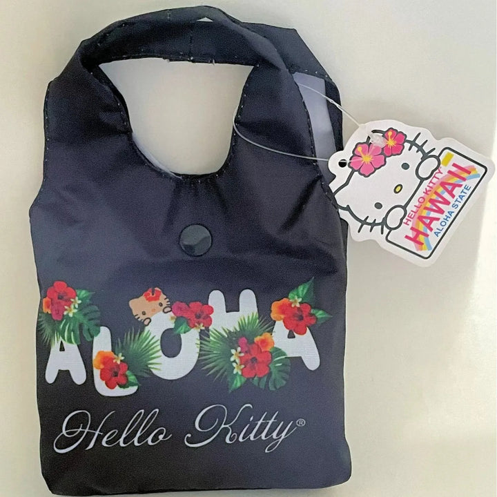 Sanrio Hellokitty Hawaiian Shopping Bag Cartoon Cute Storage Bag Collapsible Handbag Student Shoulder Bag Lunch Bag Shopping Bag
