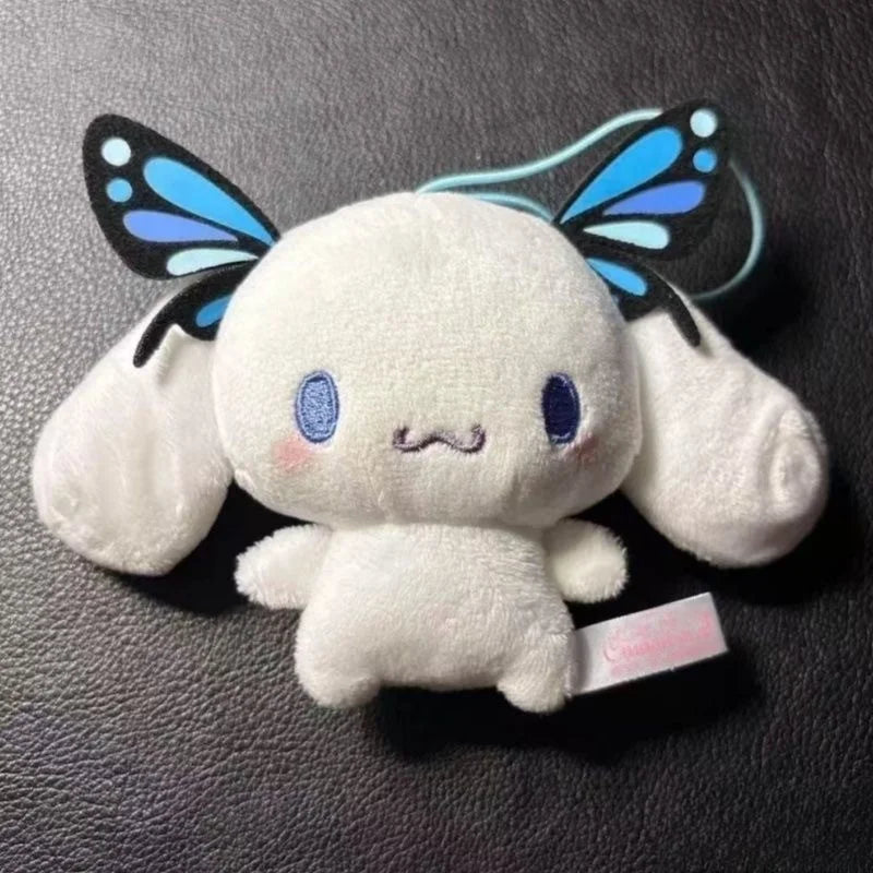 Sanrio Plush Keychain Cartoon Cinnamoroll Backpack Pendant Kuromi butterfly Cinnamoroll Bag Accessories Wings decoration Gift