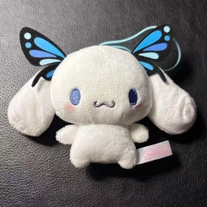 Sanrio Plush Keychain Cartoon Cinnamoroll Backpack Pendant Kuromi butterfly Cinnamoroll Bag Accessories Wings decoration Gift