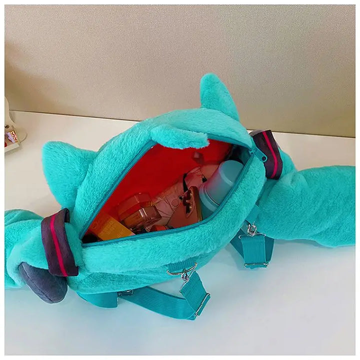 New Hatsune Miku Cat Shoulder Bag Backpack Cute Anime Girl Plush Cartoon Kawaii Knapsack Student Bag Packet Customized Gifts