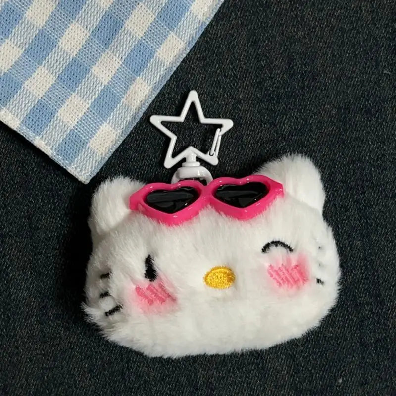 Sanrio Hello Kitty Kawaii Shy Sunglasses Kt Cat Plush Toys Bag Pendant Y2K Cartoon Keychain Friends Birthday Christmas Gifts