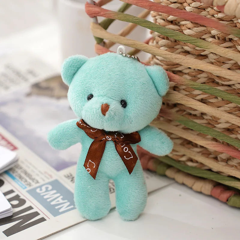 30pcs /lot Soft Stuffed Bear Toy Cute Cartoon Bear Plush Doll Keychain Bag Pendent DIY Decorative Doll Pendant Children Gift