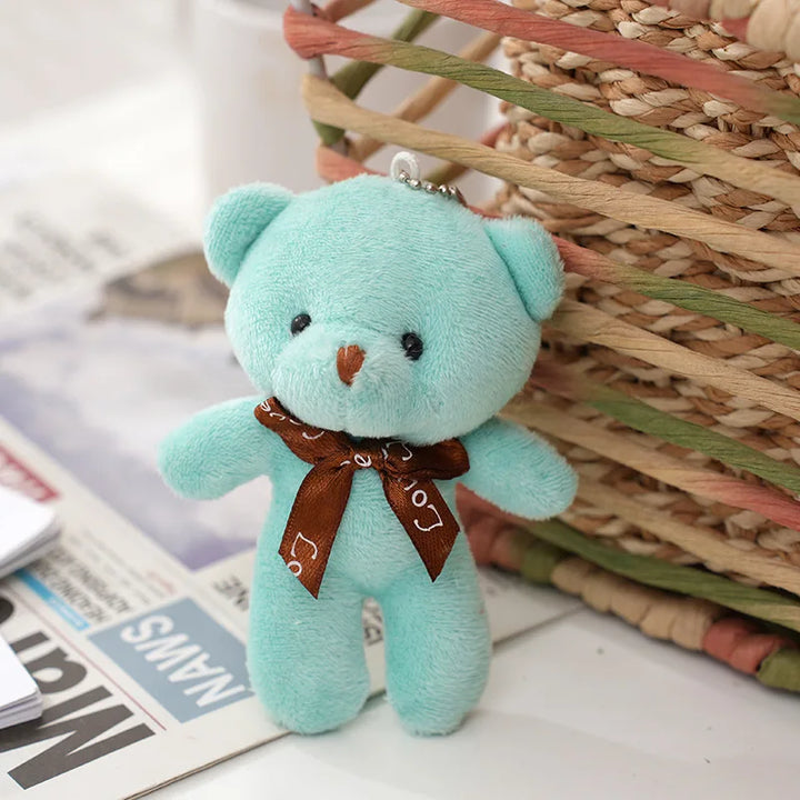 30pcs /lot Soft Stuffed Bear Toy Cute Cartoon Bear Plush Doll Keychain Bag Pendent DIY Decorative Doll Pendant Children Gift