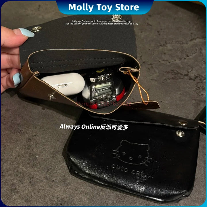 Sanrio Hello Kitty Classic Coin Purse Cortex Short Wallet Storage Bag Anime Peripheral Id Set Storage Bag Student Wallet Gifts