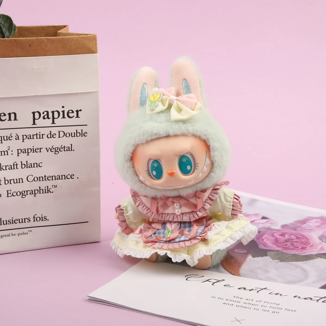 Mini Plush Doll Summer Cute Cute Dress 15cm/17cm Labubu I II Idol Doll Clothing Accessories Sitting Party Korean Kpop Exo