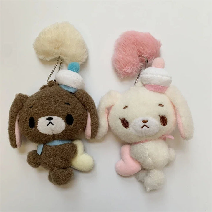 Sugarbunnies Plush Keychain Fluffy Heart Shirousa Kurousa Bunny Kawaii Cute Keychains Mascot Charm Key Chain Keyring Small Gifts