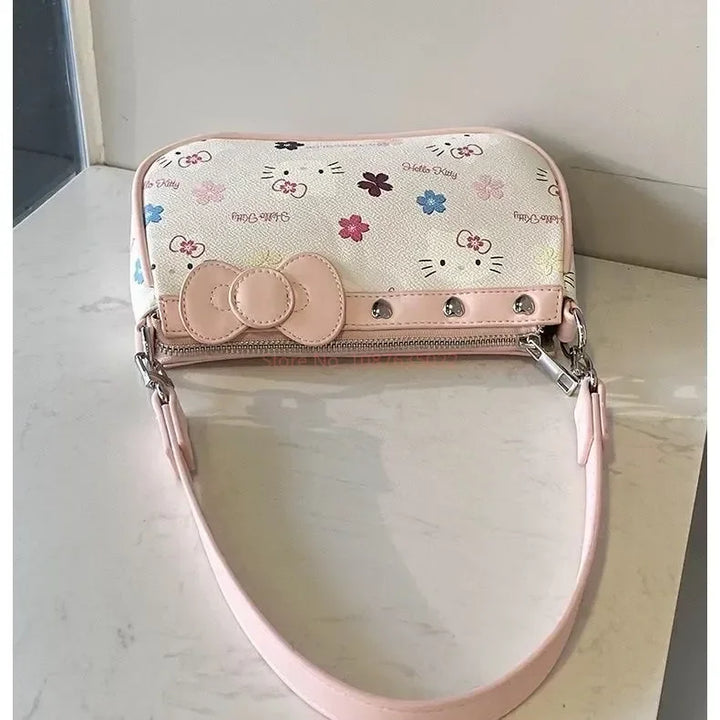 Sanrio Hellokitty Shoulder Bag Cartoon Print Handbag  Large Capacity Shoulder Bag For Women Fashion Underarm Bag Holiday Gifts