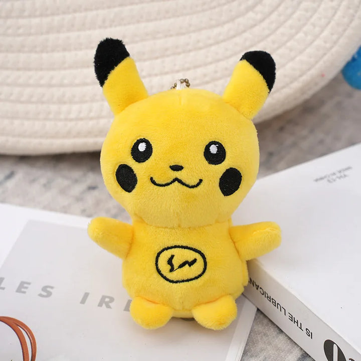 Pokemon Pikachu Plush Keychain Cartoon Cute Doll Key Fashion Couple Bag Charm Key Chain Car Pendant Pikachu Plushie Toy Kid Gift