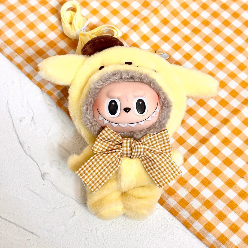 Hot Jumpsuit Kuromi Hello Kitty my sweet piano For LabubuClothes Crossbody Bag Labubu Outfit Cotton Doll Dress Hat Accessories