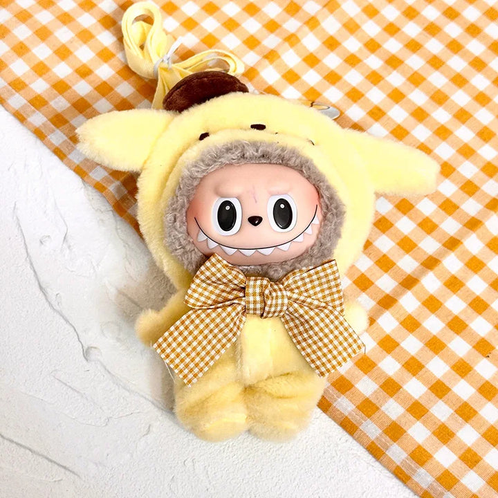 Hot Jumpsuit Kuromi Hello Kitty my sweet piano For LabubuClothes Crossbody Bag Labubu Outfit Cotton Doll Dress Hat Accessories