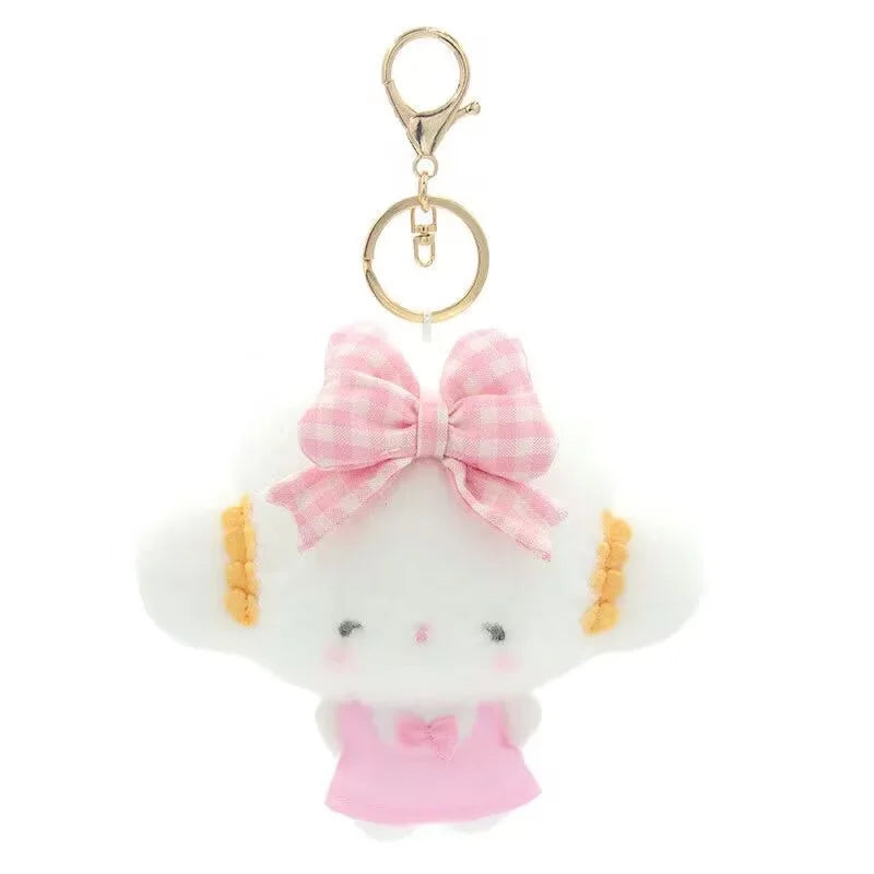 kawaii Sanrios Cogimyun Plush Toy Hello Kitty KeyChain cute bow Soft Stuffed Toy accessories bag pendant Plush pendant girl Gift