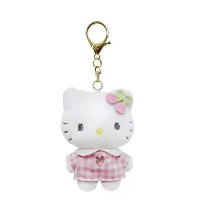 Sanrio Hello Kitty Angel Nurse Plush Toys Kawaii Telescopic Keychain Backpack Pendant Accessories Girls Festival Theme Gifts