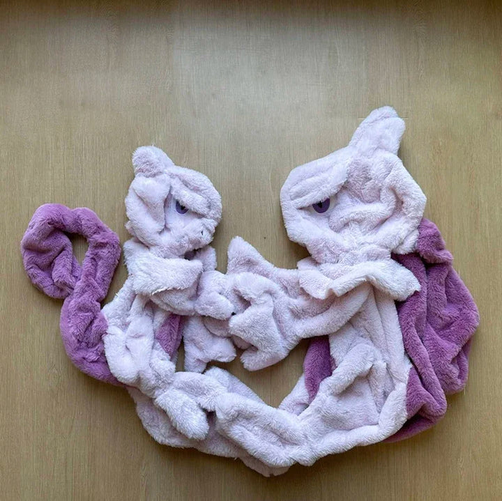 Pokemon Mewtwo Mew Plush Toys Shell Pokémon Anime Plushie Unfilled Huge 32-80cm Kawaii Semi-finished Leather Holster Gifts Kids